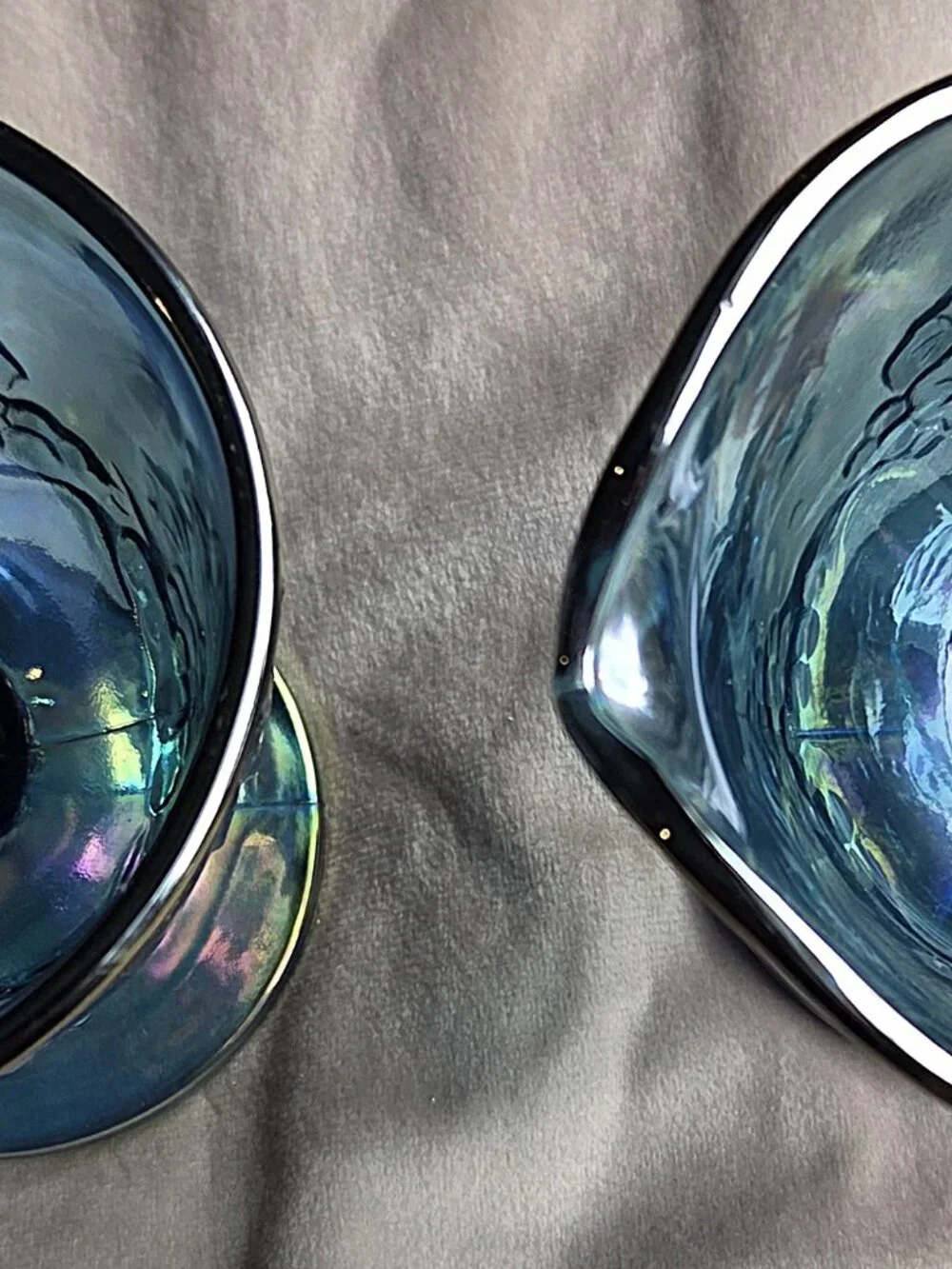 Vintage Colony Harvest Blue Carnival Glass Creamer & Sugar Set | Indiana Glass